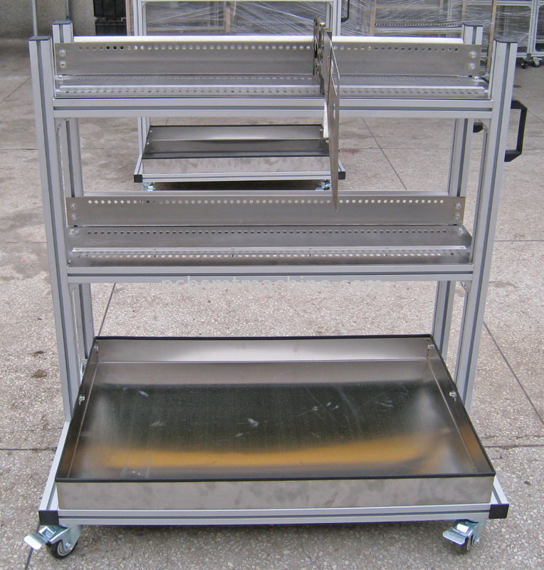 Bene durevole 2 strati con 50 SERIE di CP di alluminio delle scanalature dell'alimentatore senza carretto dell'alimentatore della SCATOLA per uso degli alimentatori del nastro di serie di Samsung CP